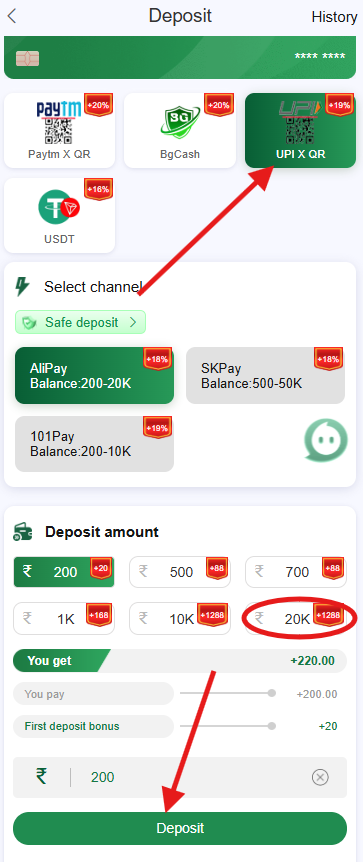 how to deposit in bg678 game