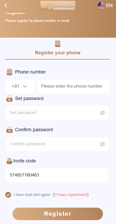 Big Mumbai sign up guide on mobile phone showing account verification steps